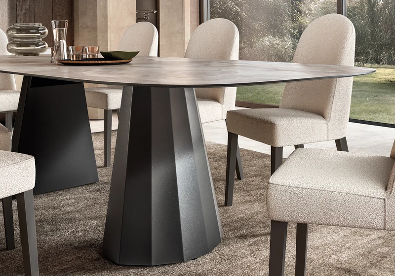 Chaise design italien en tissu bouclé – Dune