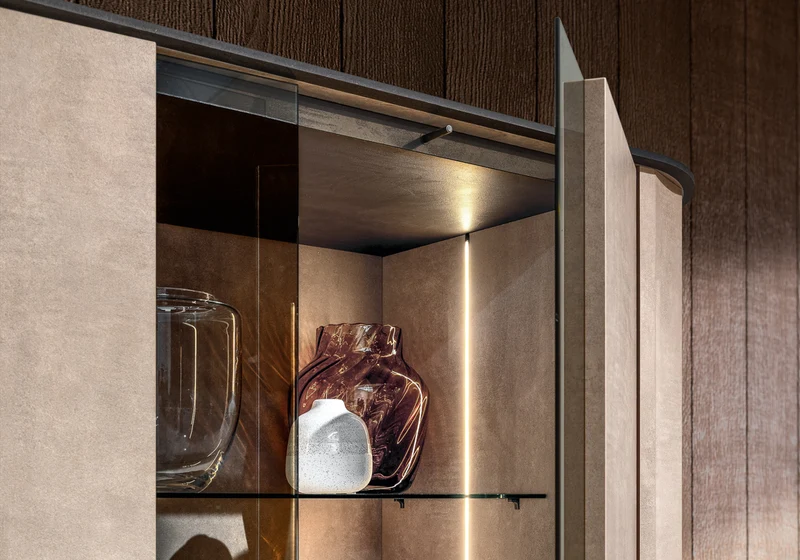 Vitrine design italien effet pierre – Dune