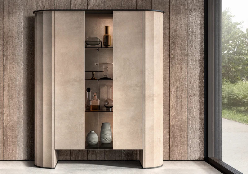 Vitrine design italien effet pierre – Dune