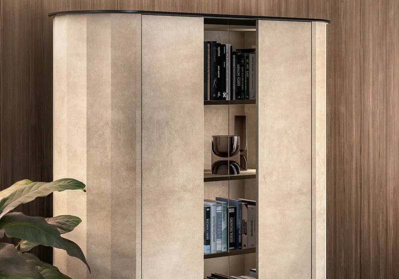 Vitrine design italien effet pierre – Dune