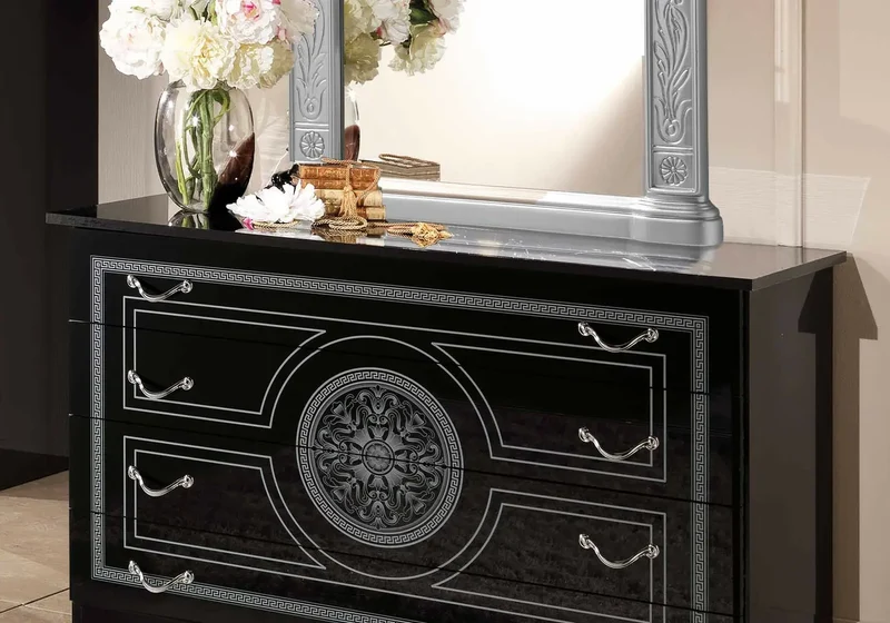 Chambre versace noir argent ROMA