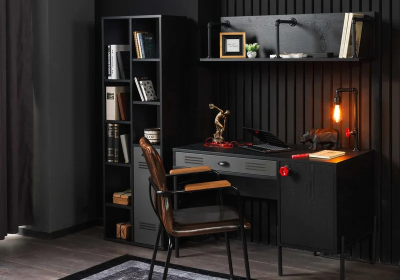Ensemble complet de chambre pour adolescent noir VALVE