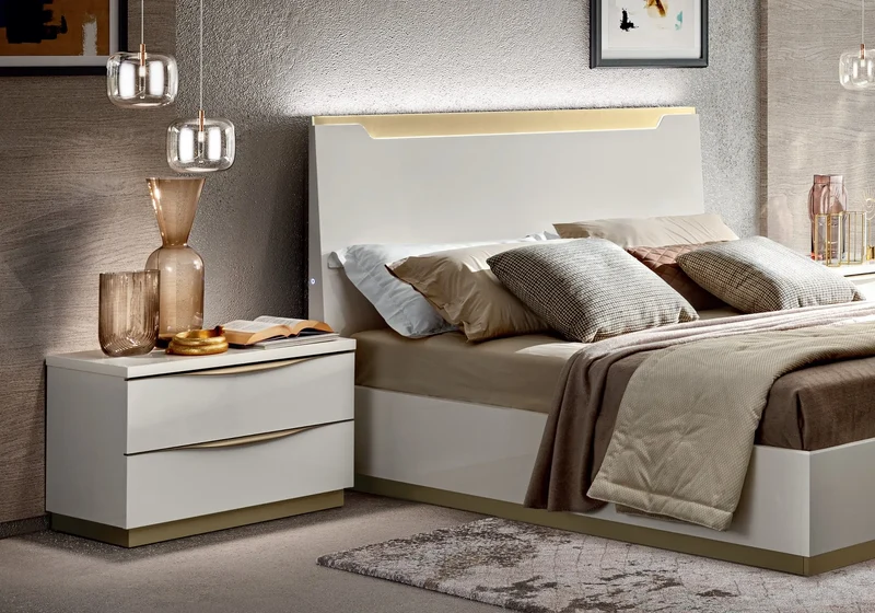 Chambre complète laquée blanc XENA