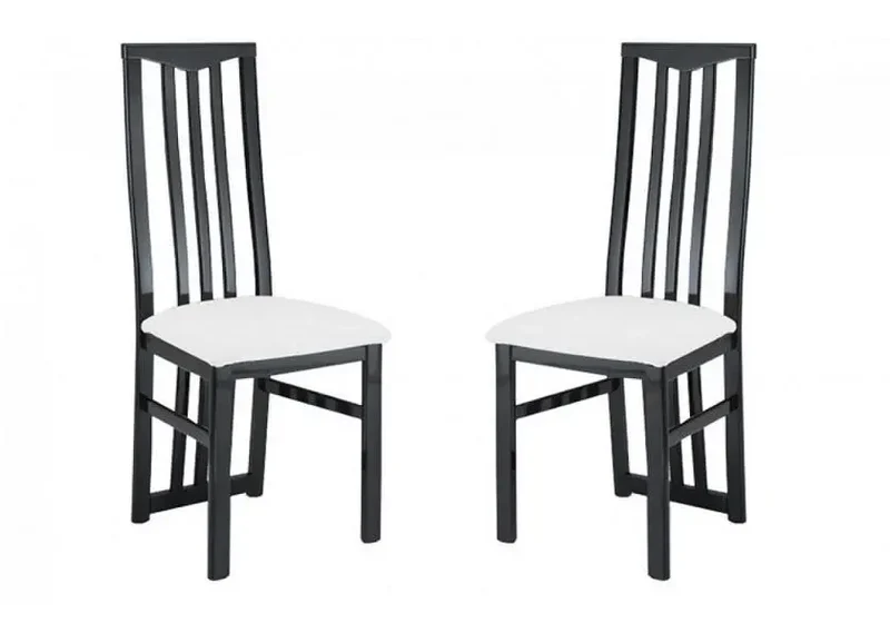 Lot 2 chaises laquées noir blanc CX