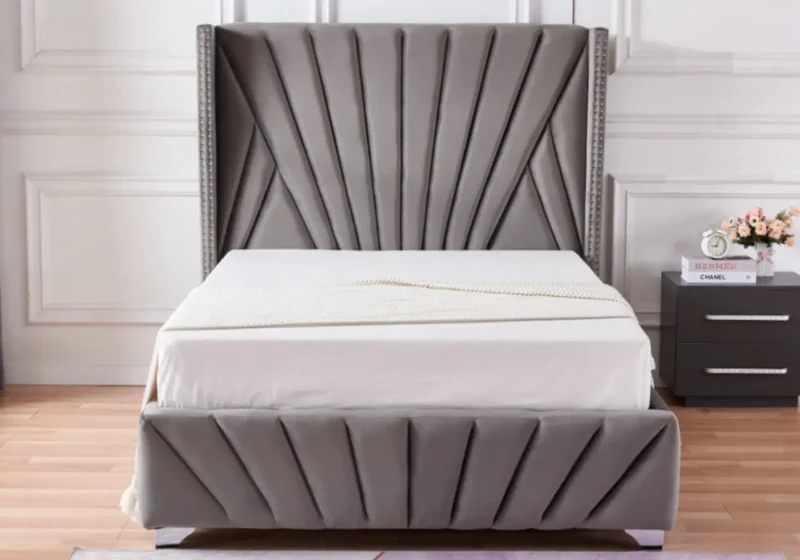 Lit king size velours moka - Diva