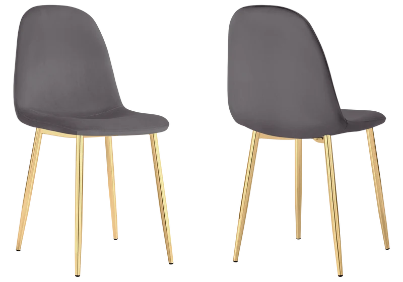 Chaises scandinaves en velours anthracite - Gina x6