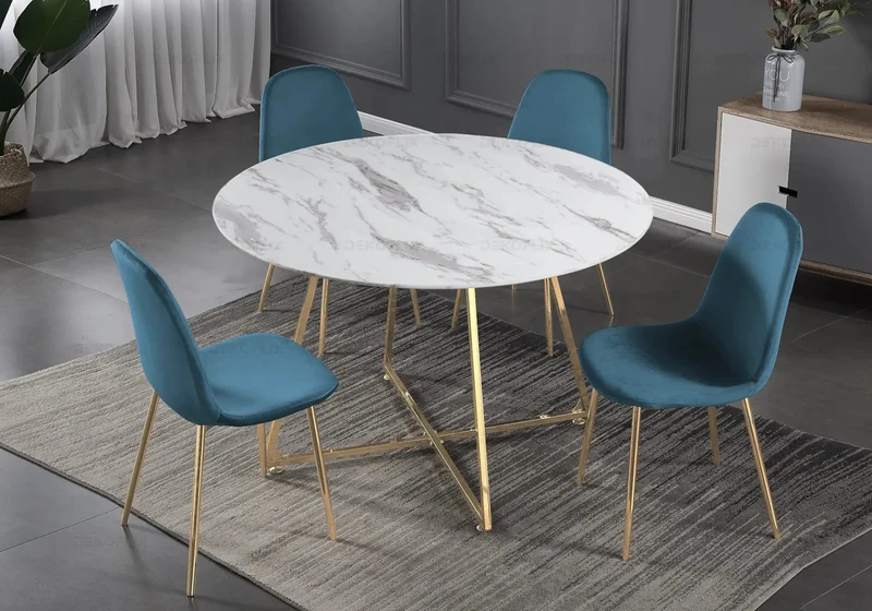 Chaises scandinaves en velours vert - Gina x6