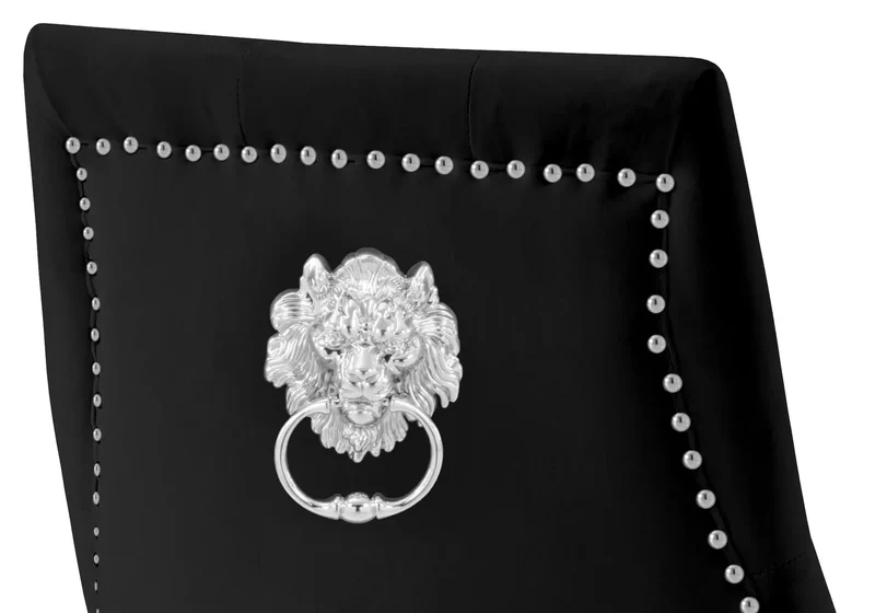 Chaise capitonnée cloutée velours noir - Gia x4