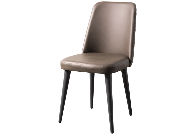 Chaise de salle à manger similicuir et métal noir - Nora