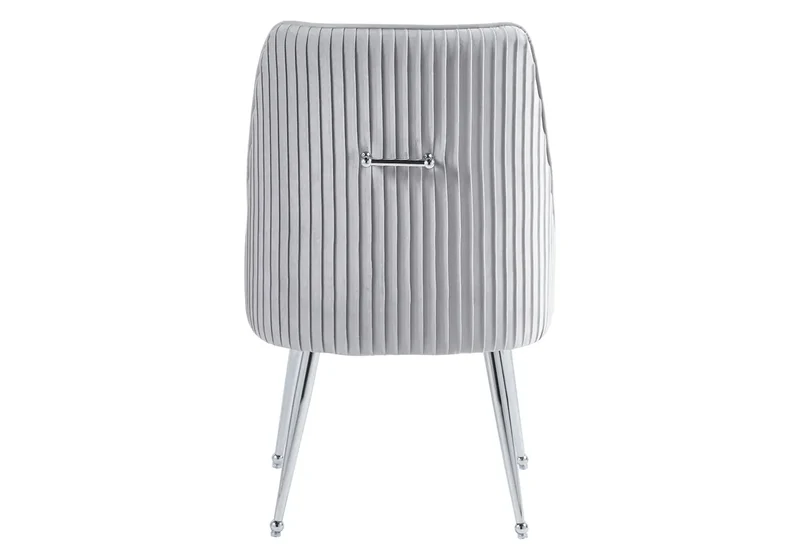 Fauteuil de table velours gris poignée argentée - Opus x2