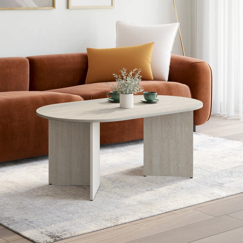 Table basse Gabin effet travertin L110cm