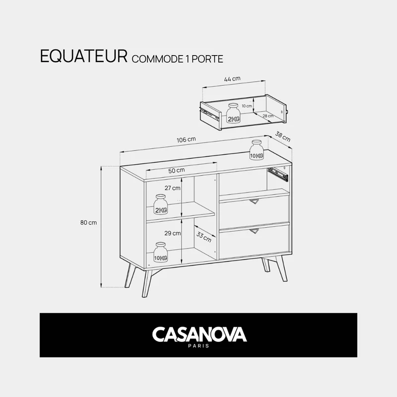 EQUATEUR - COMMODE 1 PORTE