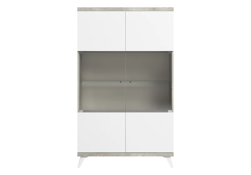 Vitrine blanc laqué effet béton – Treviso