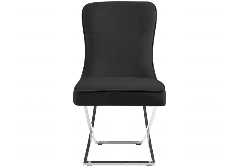 Chaises velours noir argenté avec anneau - Ursi x2