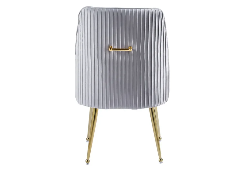 Fauteuil de table velours gris poignée dorée - Opus x2