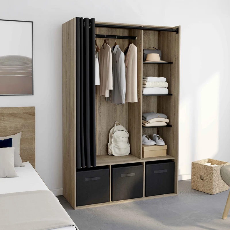 Dressing Camille 167cm effet bois