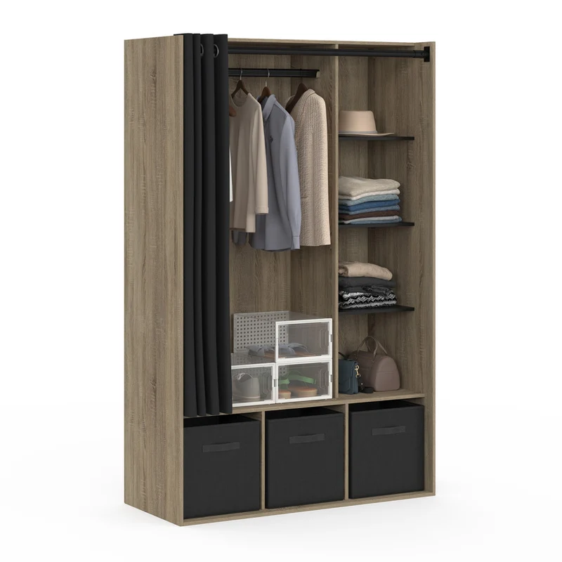 Dressing Camille 167cm effet bois