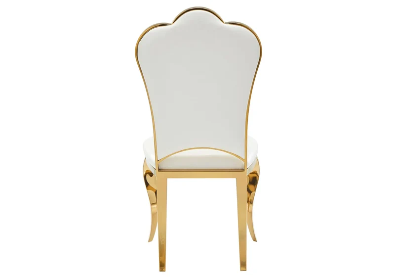 Chaises baroques médaillon en simili blanc doré - Udo x4