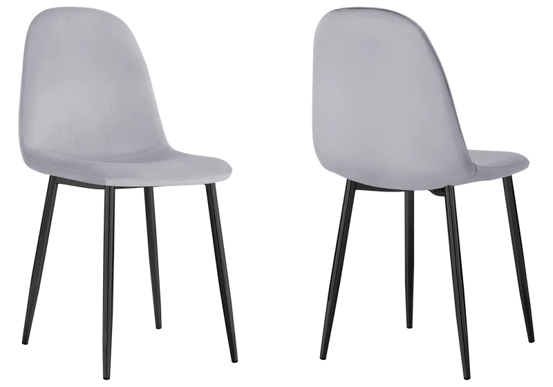 Chaises scandinaves en velours gris - Gina x6
