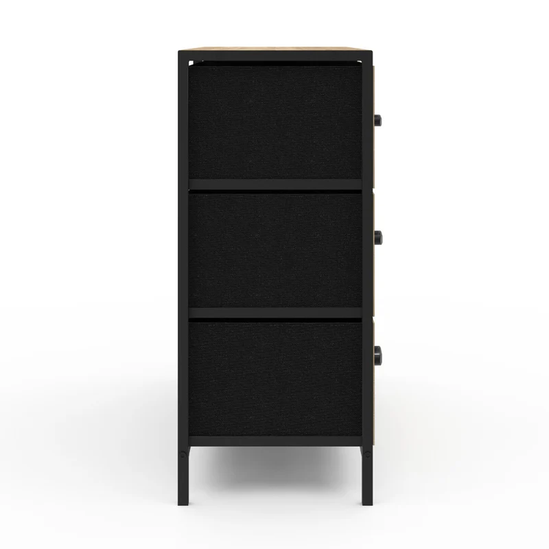 Commode Iris 6 tiroirs en bois et tissu