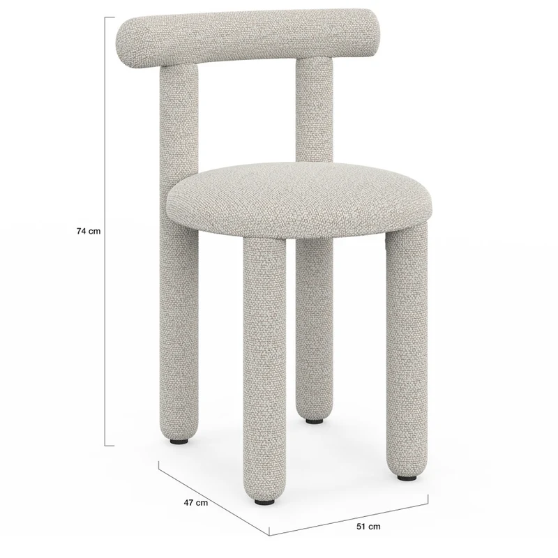 Chaises Rania tissu bouclette crème - lot de 2