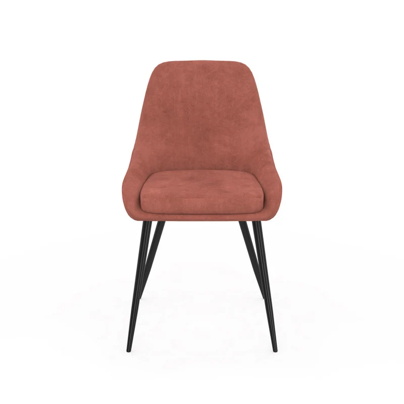 Chaises Olivia assise terracotta pieds métal - lot de 2