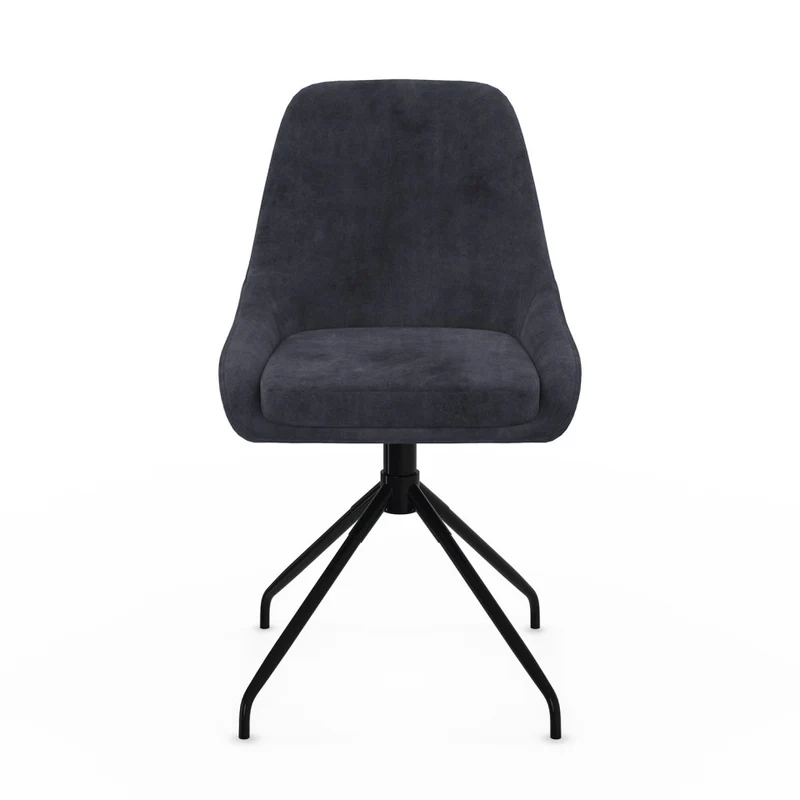 Chaises Olivia assise pivotante gris foncé pieds métal - lot de 4