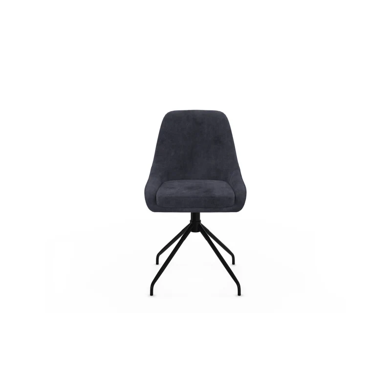 Chaises Olivia assise pivotante gris foncé pieds métal - lot de 2