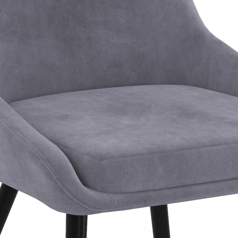 Chaises Olivia assise mix de couleurs : 1x bleu, 1x gris clair, 1x gris foncé et 1x jaune - lot de 4