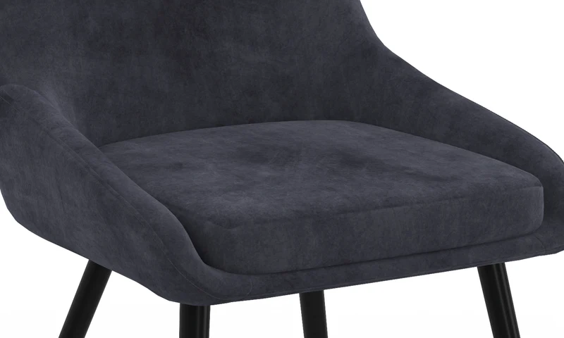 Chaises Olivia assise gris foncé pieds métal - lot de 2