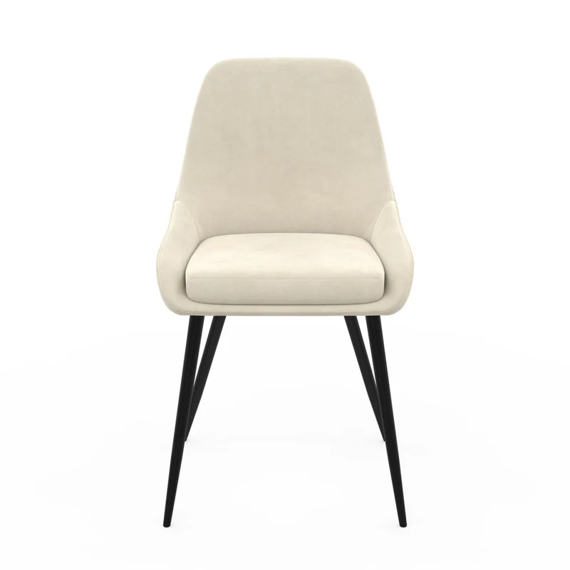 Chaises Olivia assise crème pieds métal - lot de 6