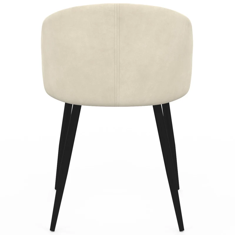 Chaises Léona velours crème pieds métal noirs - lot de 6