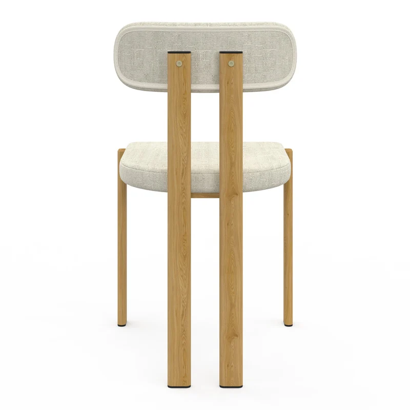 Chaises Elsa en tissu beige et pieds métal - lot de 2