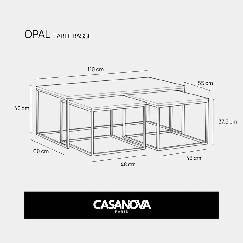 TRIO OPAL - TABLE BASSE