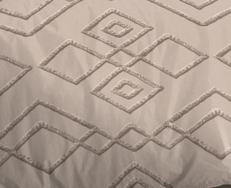 Parure de draps 4 pièces "Louna" drap housse 160 Losange Relief