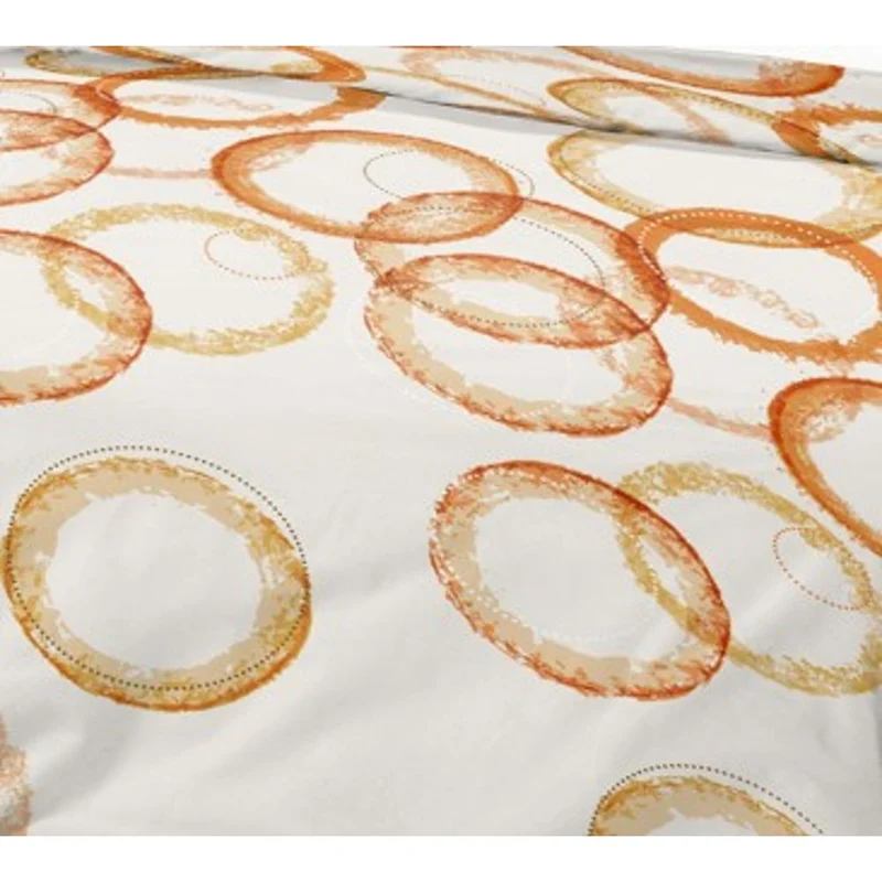Parure de draps 4 pièces "Louna" drap housse 140 Circle Orange
