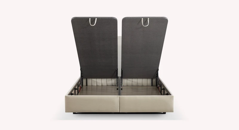 Lit coffre avec tête de lit AMSTERDAM Zeugma Beige