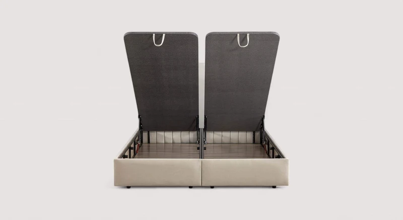 Pack lit coffre, matelas et tête de lit AMSTERDAM Zeugma Beige
