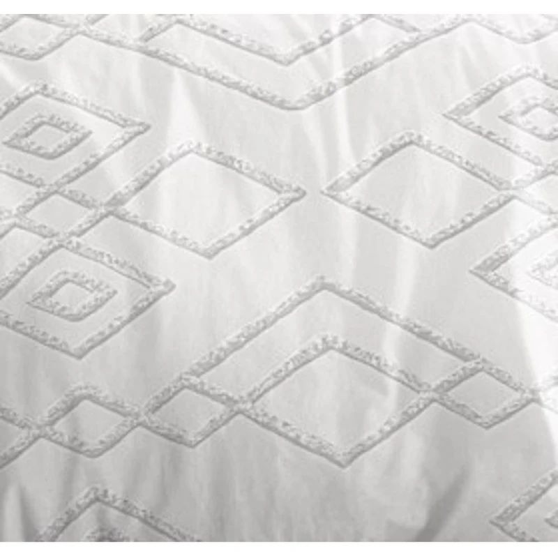 Parure de couette 3 pièces "Louna" 240 x 220 cm Losange Gris