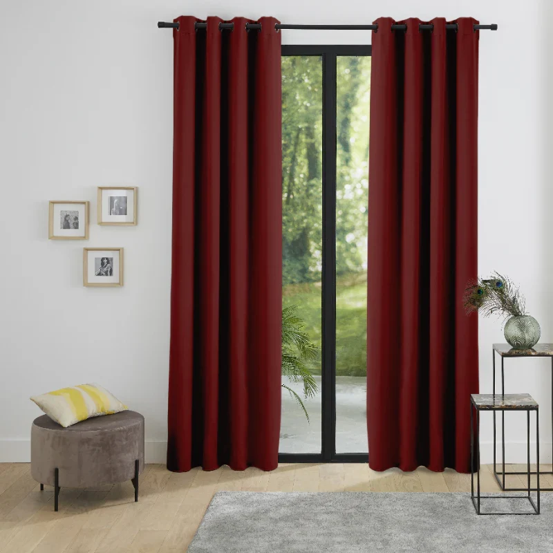 Rideau occultant 140 x 260 cm Lie de vin