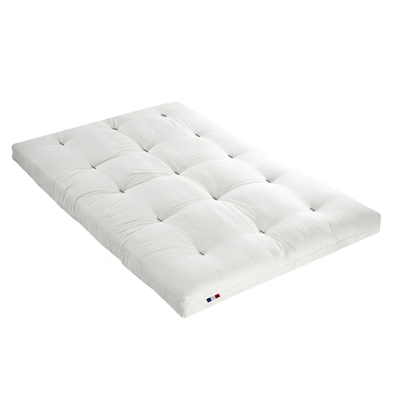 Matelas futon coton et fibres recyclés - Écru - 140 x 190 cm