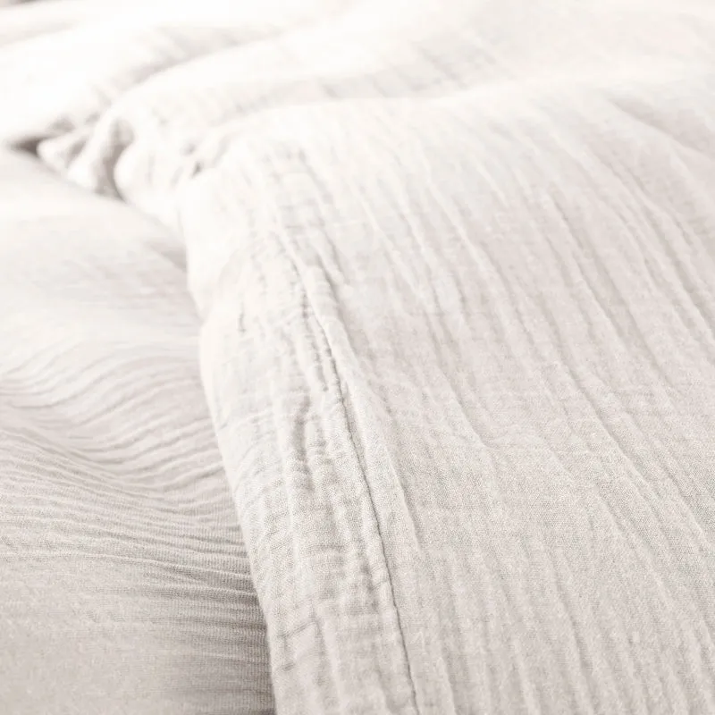 Pack 3 pièces Housse de couette - 240x220cm + 2 taies d'oreiller 65X65cm gaze de coton Neige