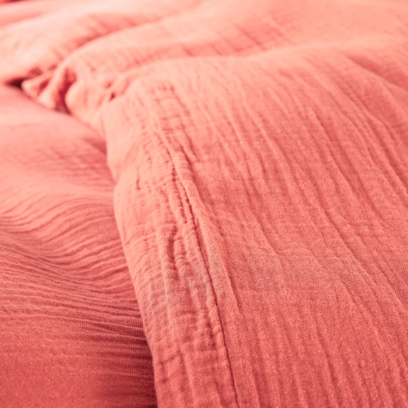 Pack 3 pièces Housse de couette - 240x220cm + 2 taies d'oreiller 65X65cm gaze de coton Blush