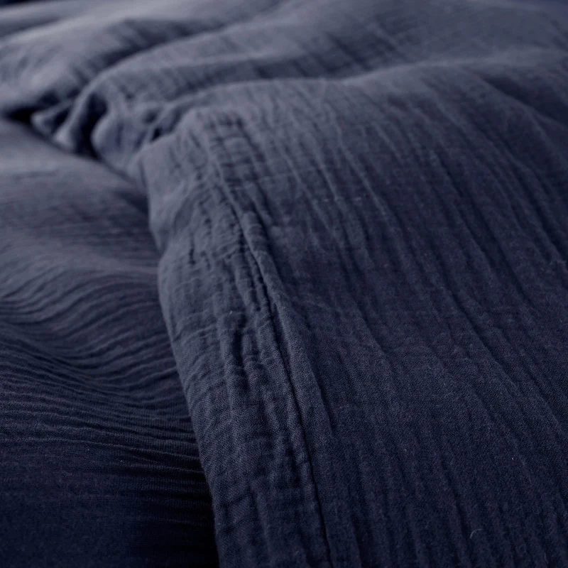 Pack 3 pièces Parure de Draps - Dh 90 Gaze de Coton Bleu nuit