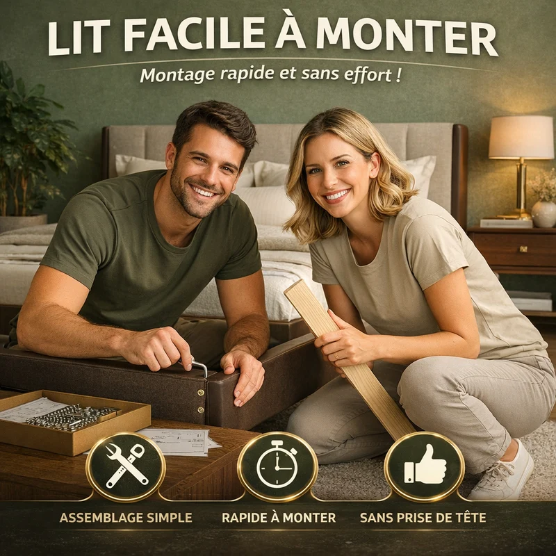 Cosy - Lit coffre électrique et cadre de lit en bouclette Beige
