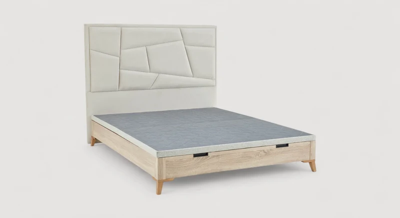 Pack lit coffre, matelas et tête de lit FIONA