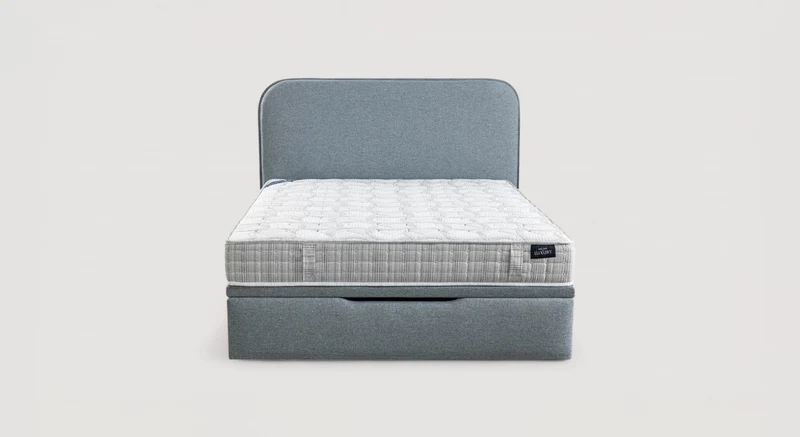 Pack lit coffre, matelas et tête de lit MAEL