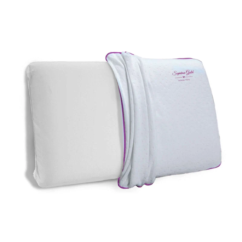 Supreme - Oreiller Mémoire de forme ergonomique & déhoussable 50 kg/m³