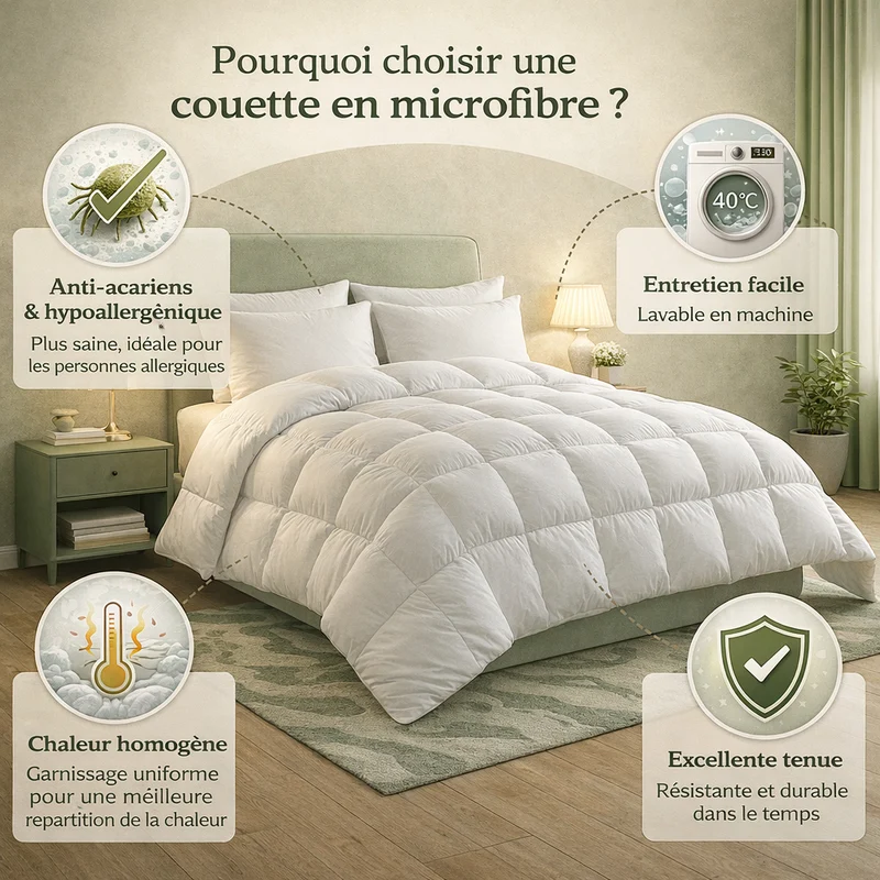 Nordik - Couette hiver très chaude microfibre ultra douce 600g/m²