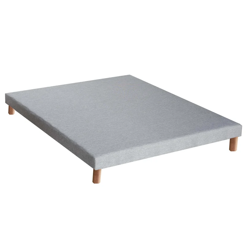 Ensemble literie : matelas 23 cm à ressorts COSMOS et sommier Gris chiné - qualité française